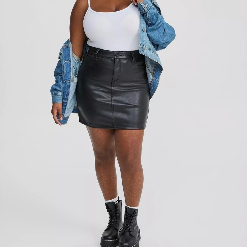 Torrid Black Faux Leather Mini Skirt